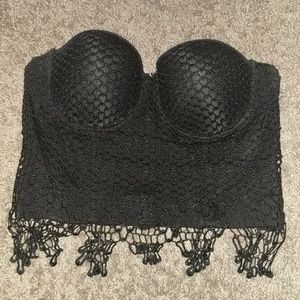 Black Corset Crop Top